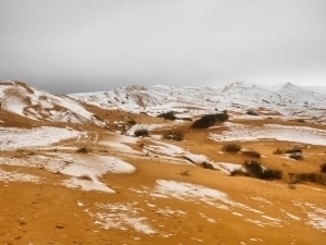 Sahroi Kabirda qor yog‘di