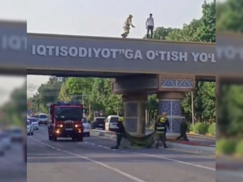 Andijonda 19 yoshli yigit o‘zini ko‘prikdan tashlamoqchi bo‘ldi (video)