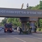 Andijonda 19 yoshli yigit o‘zini ko‘prikdan tashlamoqchi bo‘ldi (video)