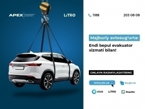 APEX INSURANCE majburiy avtosug‘urtani bepul evakuator xizmati bilan kengaytirmoqda