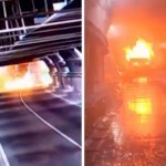 An Isuzu truck crashes into a tunnel at the “Qamchiq” pass and catches fire (video)