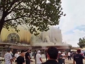 “Qo‘yliq” bozorida yong‘in bo‘ldi (video)