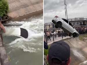 Sariosiyoda Gentra daryoga tushib ketdi (video)