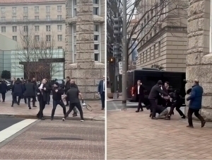 Алиевнинг қўриқчилари АҚШда озарбайжонлик намойишчиларни дўппослади (видео)