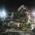 Toshkentda avtobus yonib, kulga aylandi