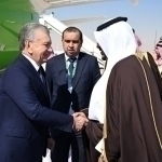 Mirziyoyev arrives in Saudi Arabia