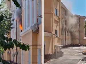 Fire breaks out in a school in Tashkent