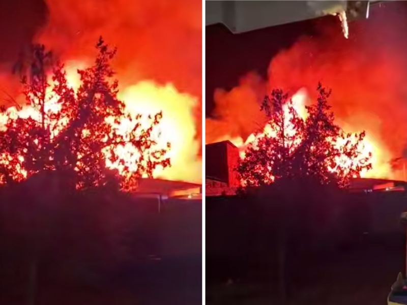 Two eateries catch fire in Kashkadarya at the same time (video)