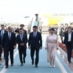 The President of Mongolia arrives in Uzbekistan