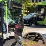 Yakkasaroyda avtobus Tracker bilan to‘qnashib ketdi (video)