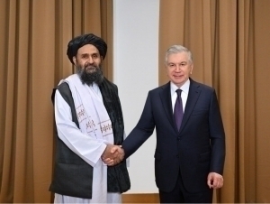 Mirziyoyev meets with Taliban representative at Karabakh summit