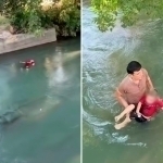 Toshkentda erkak suvda oqib ketayotgan bolani qutqarib qoldi (video)