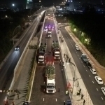 In Tashkent, a new overpass is tested with a load of 300 tons