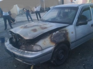 A Nexia car caught fire at a gas station in Samarkand