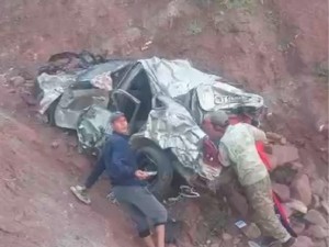 Gentra Vehicle Veers Off a cliff in Surkhandarya