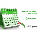 “Agrobank” yangi omonat turini taklif etadi