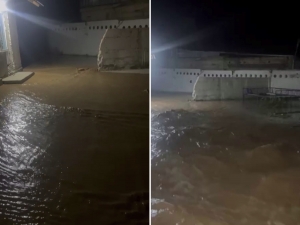 Зарафшондаги уйларни сув босди (видео)