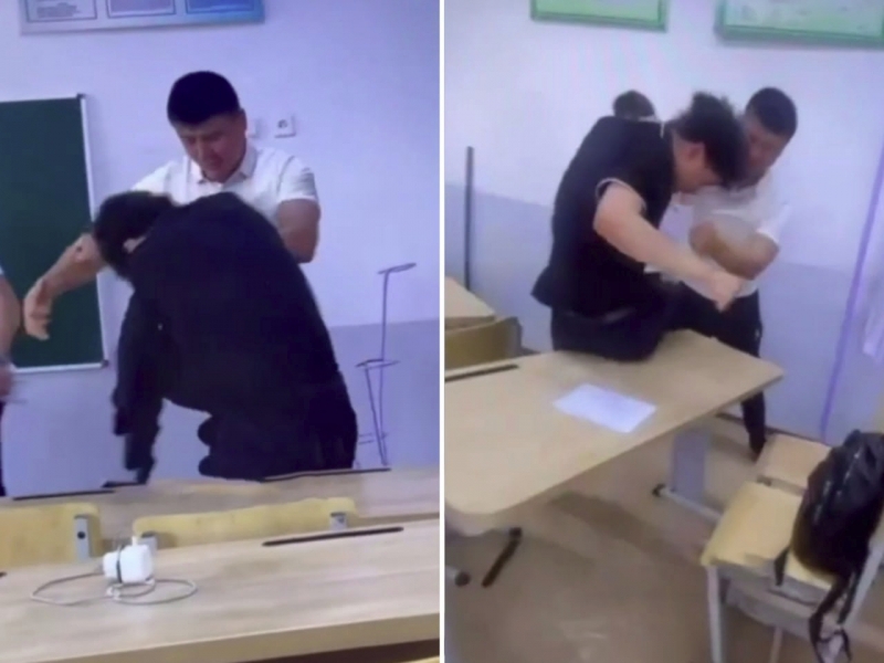 Teacher beats ninth-grade student in Tashkent (video)