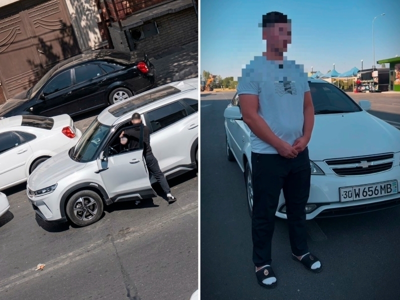 Самарқандда муштумзўр BYD ҳайдовчисини дўппослади (видео)