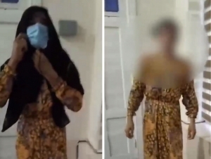 Man wearing a hijab was punished in Andijan (video)