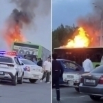Toshkentda bir kunda ikkita avtobus yonib ketdi (video) 