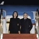 Shavkat Mirziyoyev arrives in the United States with his spouse