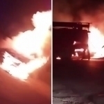 Toshkentda ichida haydovchisi bo‘lgan “Jiguli” yonib ketdi