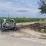 Matiz yonib ketishi oqibatida dalaga o‘t ketdi