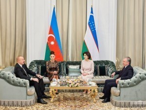 The Presidents and first ladies of Uzbekistan and Azerbaijan met