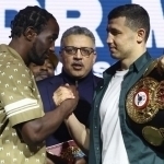 Madrimov and Crawford engaged in a face-to-face event