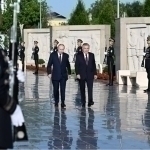 Mirziyoyev va Putin “G‘alaba bog‘i”ga bordi