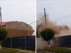Neighboring house collapsed during pit excavation in Samarkand