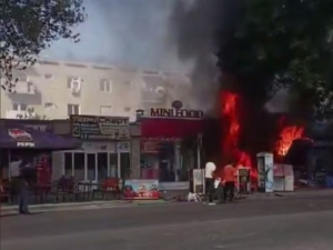 Қўқондаги дўконга ўт кетди (видео)