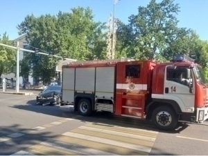 Fire truck involved in traffic accident in Tashkent
