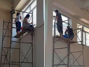 Teachers in Samarkand allegedly forced to carry out school repairs too (video)