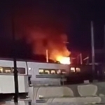 Fire breaks out on Afrosiyob Locomotive in Tashkent (video)