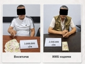 Қашқадарёда ИИБ ходими пора билан ушланди (видео)