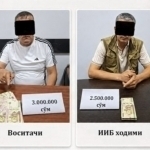 Qashqadaryoda IIB xodimi pora bilan ushlandi (video)