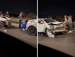 Toshkentda uchta mashina to‘qnashib ketdi. Jabrlanganlar bor (video)