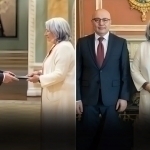 The governor general of Canada receives the credentials from the Ambassador of Uzbekistan
