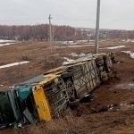 Previous reports indicated that there were 66 passengers on the overturned bus in Samara