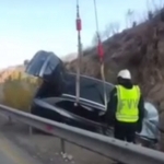 “Qamchiq”da Volkswagen xandaqqa tushib ketdi (video)
