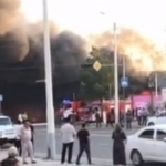 Navoiyda savdo markazi yonib ketdi (video)