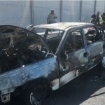 Nexia-2 collides with Volga and catches fire in  Samarkand