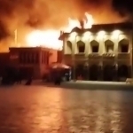 Minorai Kalon yaqinidagi oshxona yonib ketdi (video)