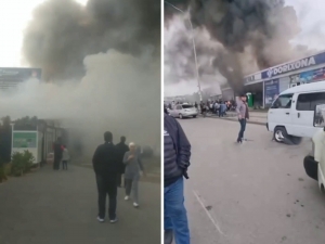 Fire breaks out in one of the shops in Samarkand