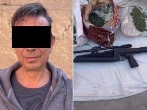 Man was arrested in Tashkent for storing weapons and drugs in his yard (video)