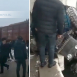 Андижонда поезд тракторни уриб кетди (видео)