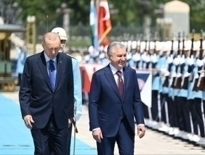 Mirziyoyev was officially welcomed at the Presidential Palace in Ankara