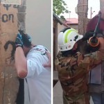 Boy's head gets stuck in concrete hole while riding bicycle in Almalik (Video)